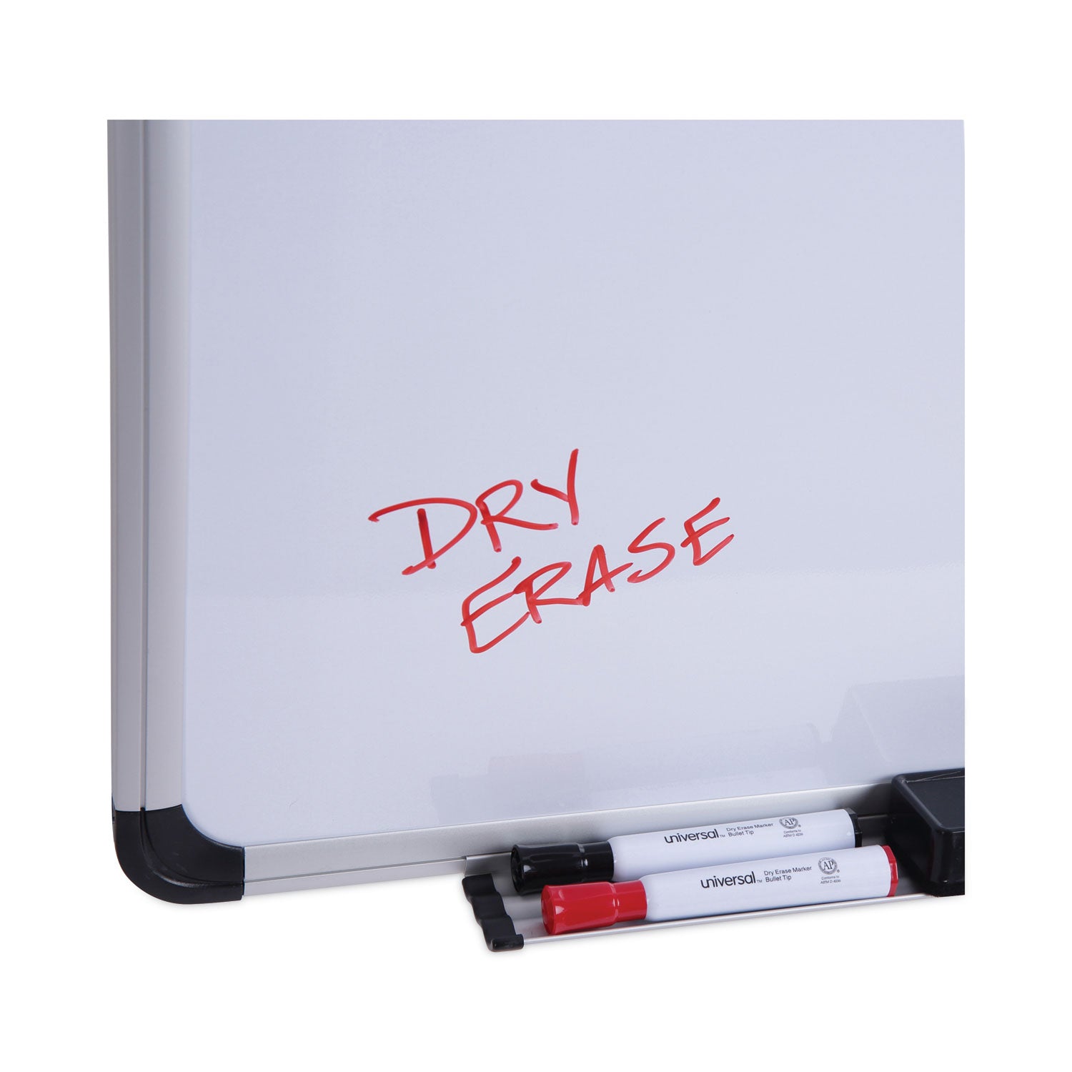 Universal® Magnetic Steel Dry Erase Marker Board, 24 x 18, White Surface, Aluminum/Plastic Frame