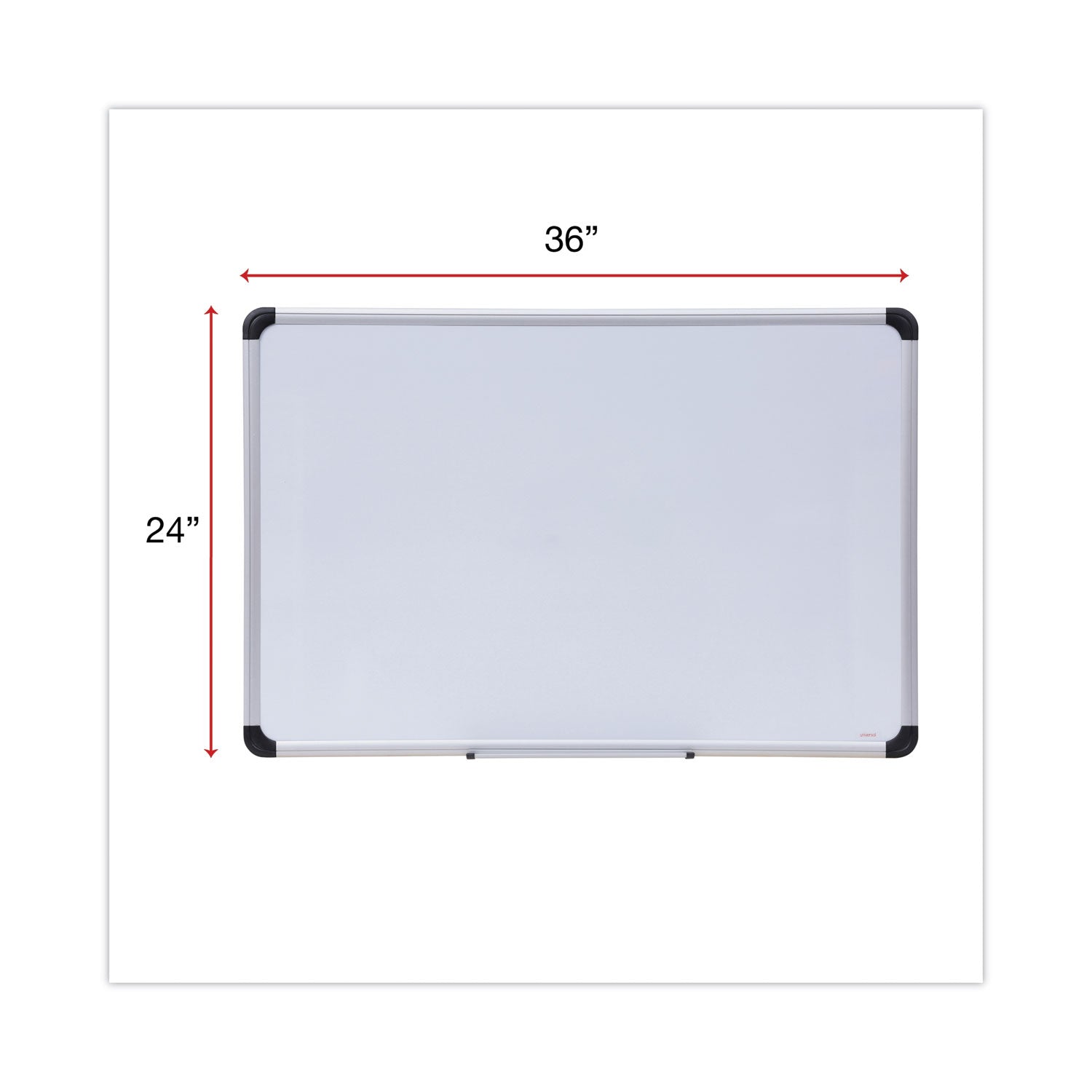 Universal® Magnetic Steel Dry Erase Marker Board, 36 x 24, White Surface, Aluminum/Plastic Frame