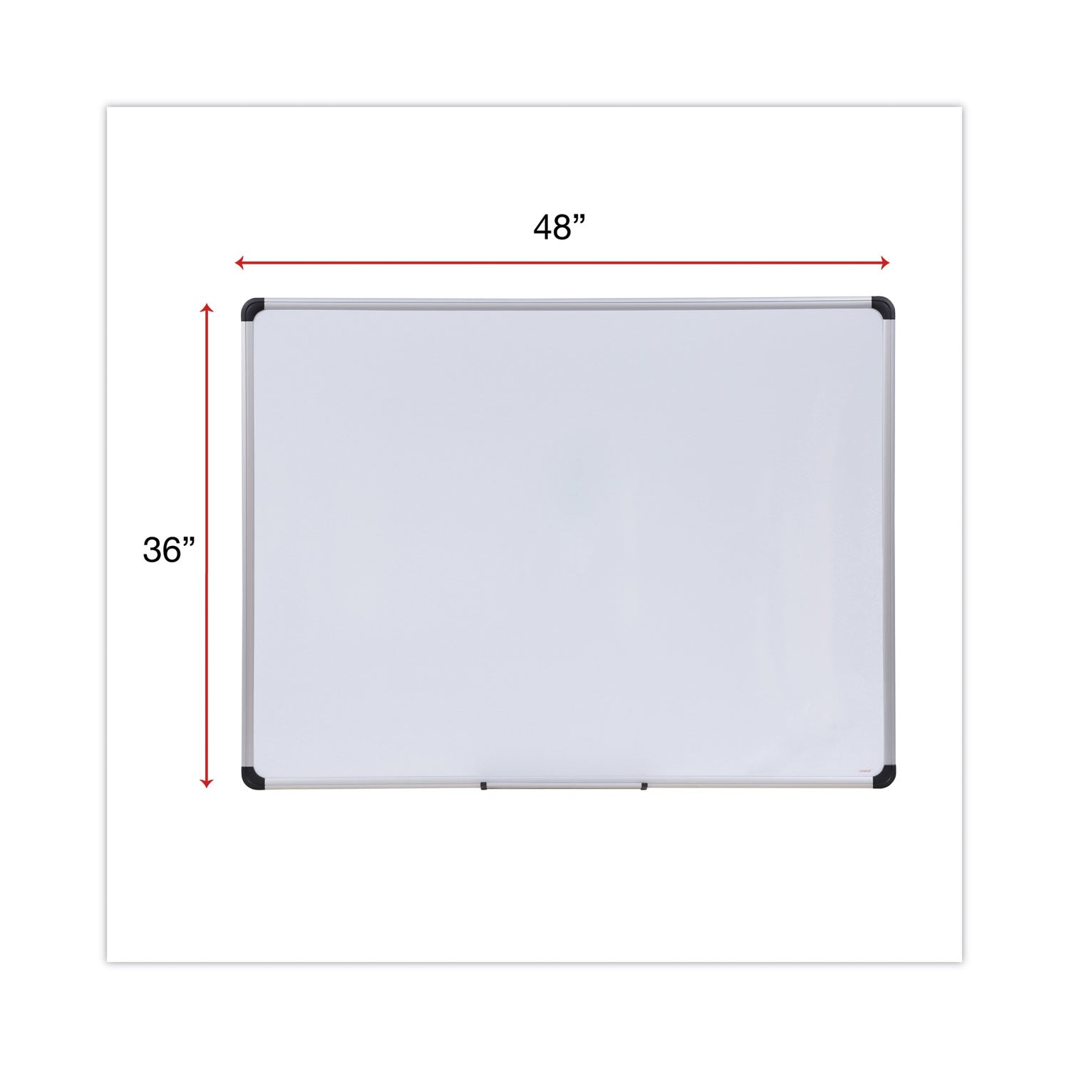 Universal® Magnetic Steel Dry Erase Marker Board, 48 x 36, White Surface, Aluminum/Plastic Frame