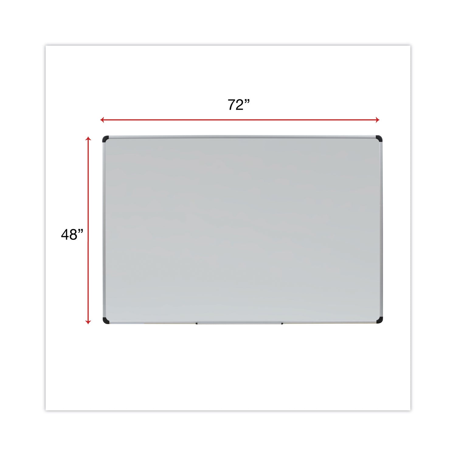 Universal® Magnetic Steel Dry Erase Marker Board, 72 x 48, White Surface, Aluminum/Plastic Frame