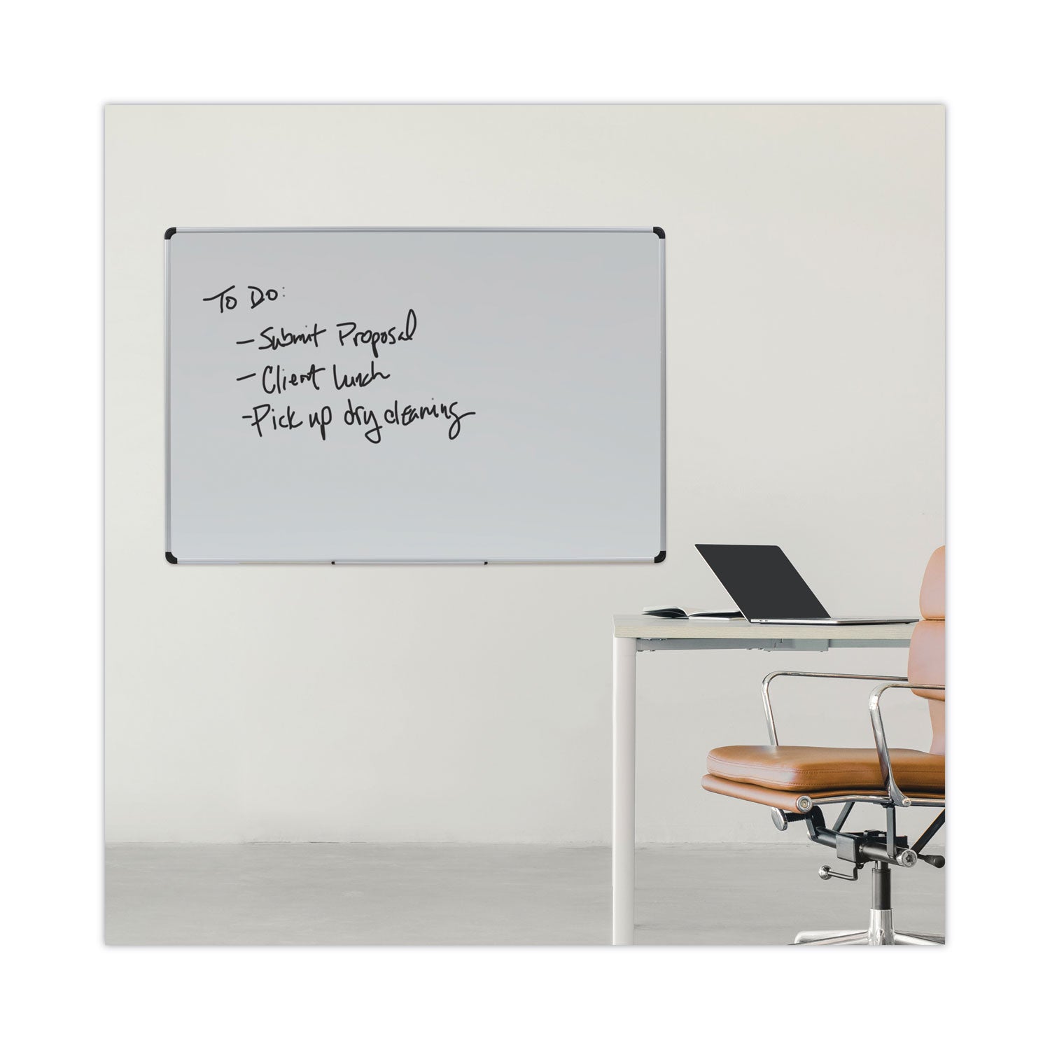 Universal® Magnetic Steel Dry Erase Marker Board, 72 x 48, White Surface, Aluminum/Plastic Frame