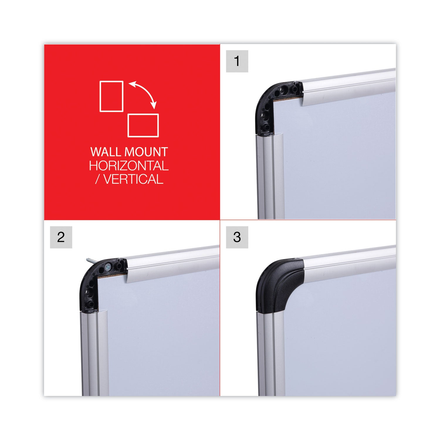 Universal® Deluxe Porcelain Magnetic Dry Erase Board, 48 x 36, White Surface, Silver/Black Aluminum Frame