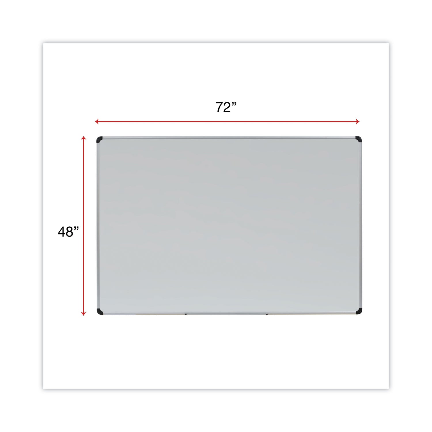 Universal® Deluxe Porcelain Magnetic Dry Erase Board, 72 x 48, White Surface, Silver/Black Aluminum Frame