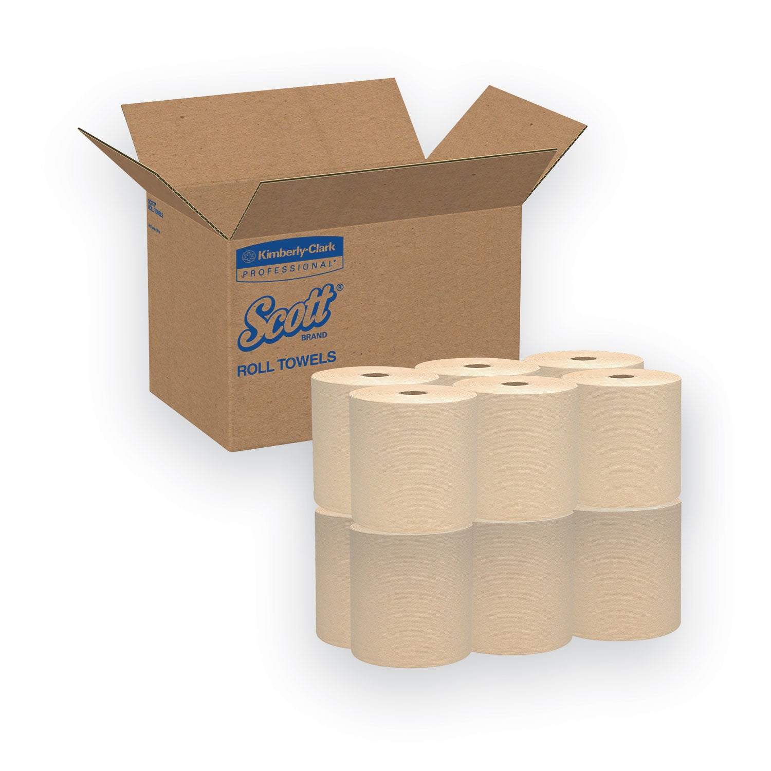 Scott® Essential Hard Roll Towels for Business, 1-Ply, 8" x 800 ft, 1.5" Core, Natural, 12 Rolls/Carton