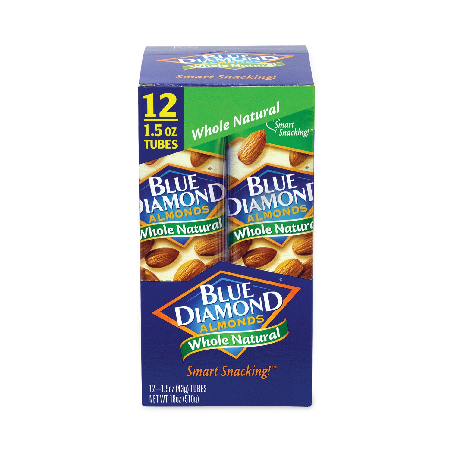 Blue Diamond® Whole Natural Almonds, 1.5 oz Bag, 12 Bags/Carton