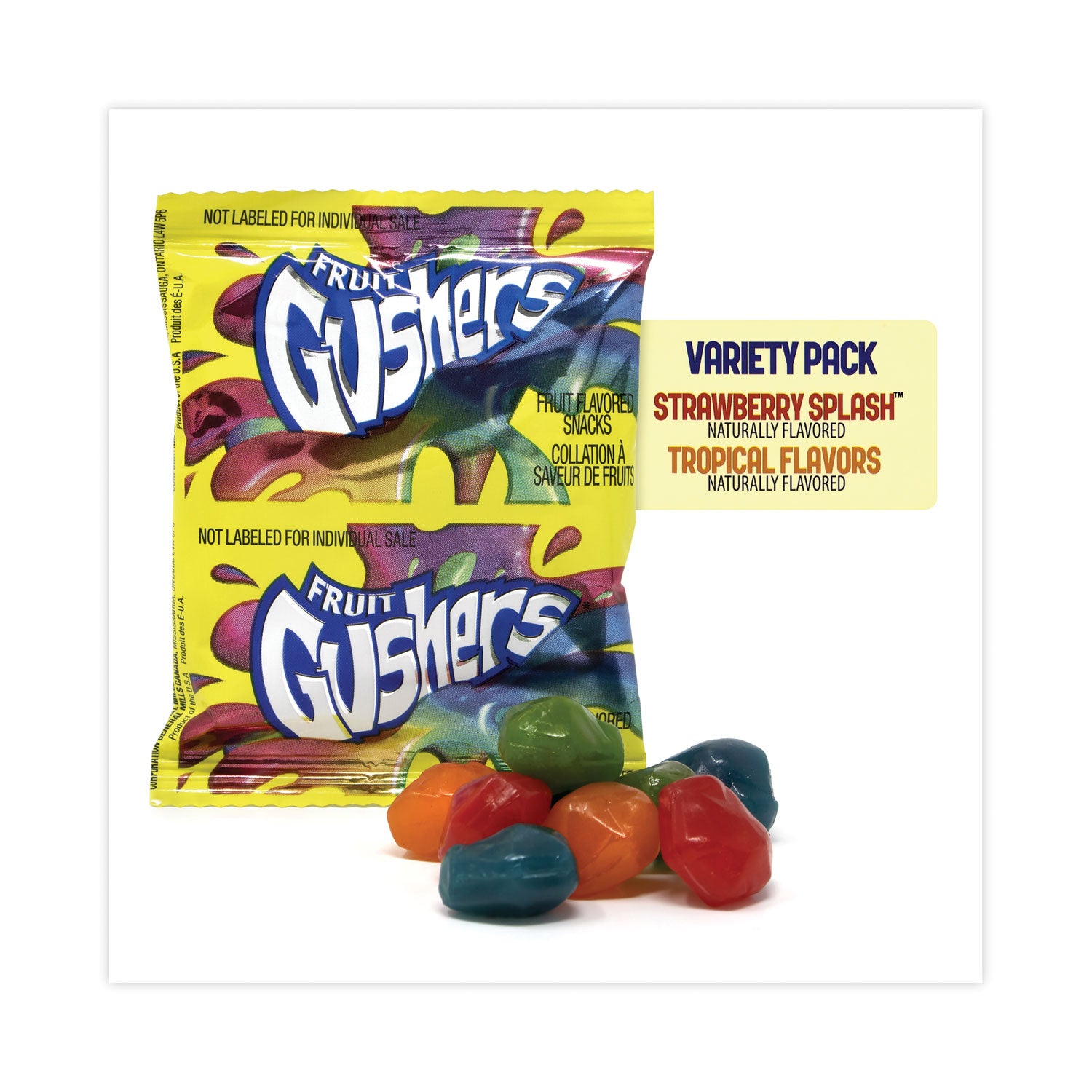 Betty Crocker™ Fruit Gushers Fruit Snacks, Strawberry and Tropical Fruit Flavors, 0.8 oz, 42 Pouches/Carton