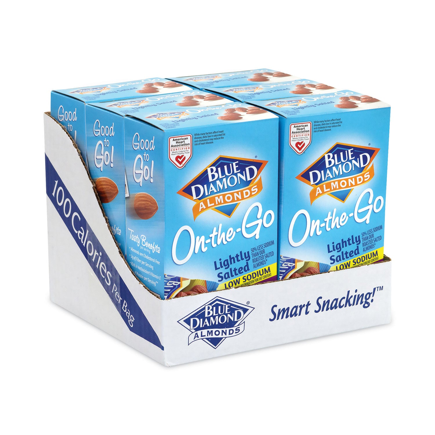 Blue Diamond® Low Sodium Lightly Salted Almonds, 1.5 oz Bag, 42 Bags/Carton