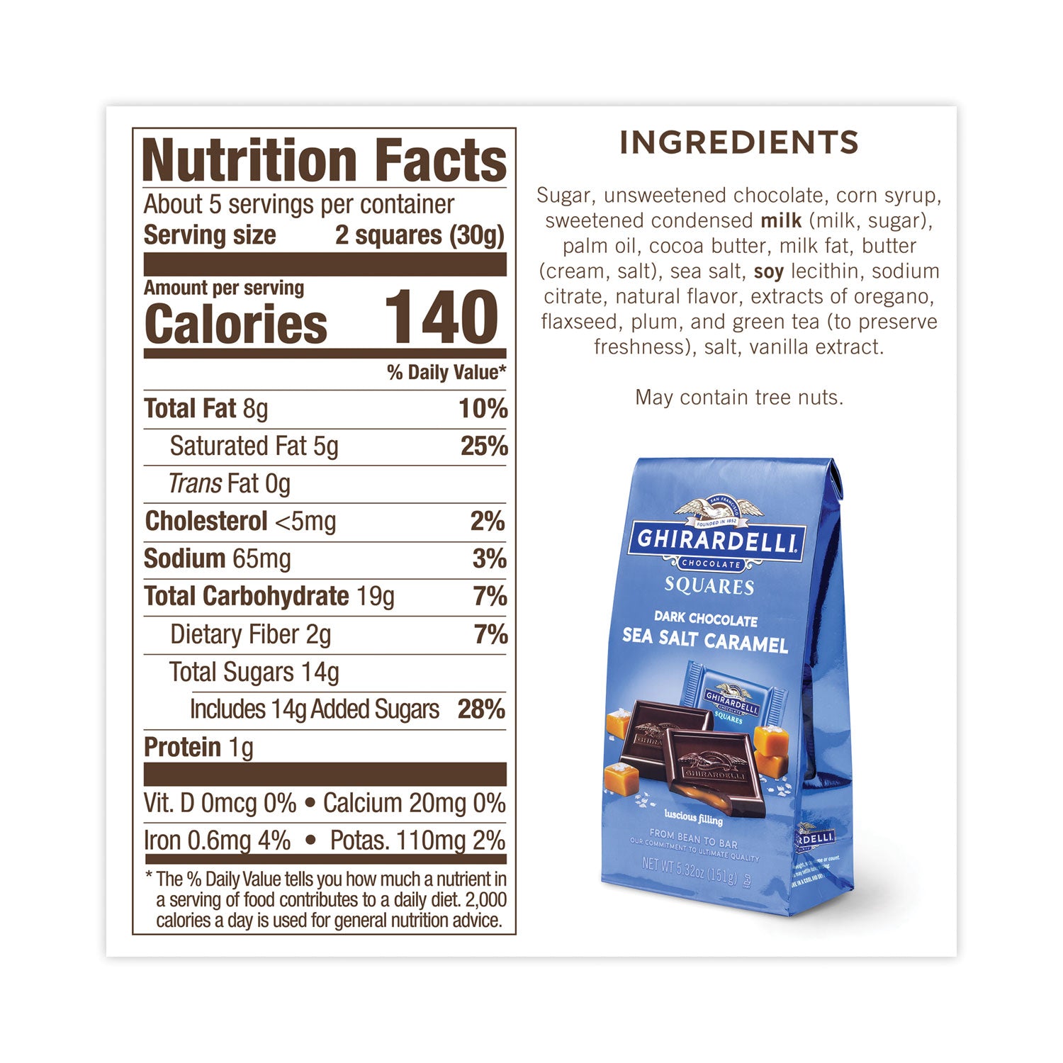 Ghirardelli® Dark and Sea Salt Caramel Chocolate Squares, 5.32 oz Packs, 3 Count