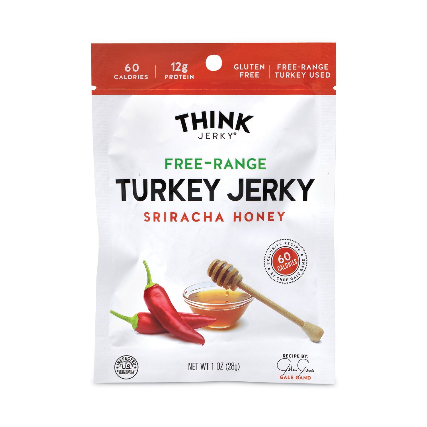 Sriracha Honey Turkey Jerky, 1 oz Pouch, 12/Pack