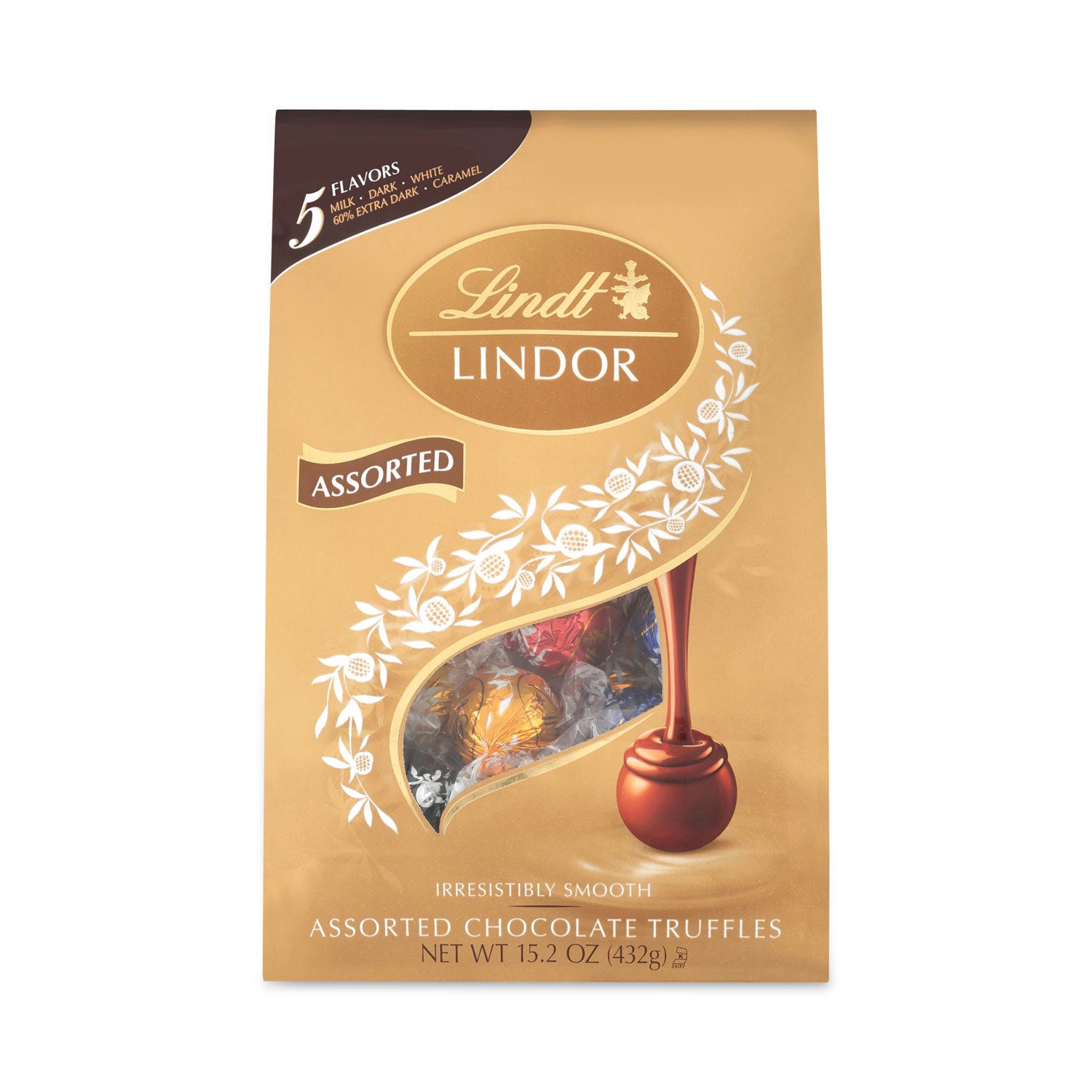 Lindor Assorted Truffles Platinum Bag, 15 oz, 36 Pieces