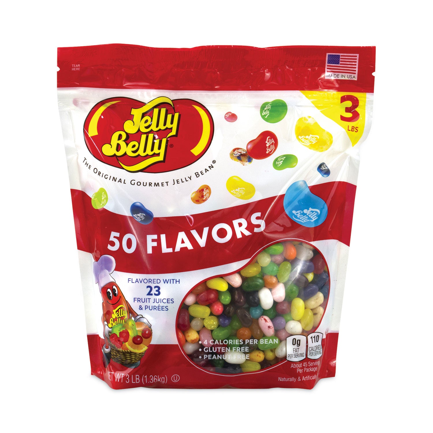 Jelly Belly® 50 Flavors Jelly Beans Assortment, 3 lb Standup Bag