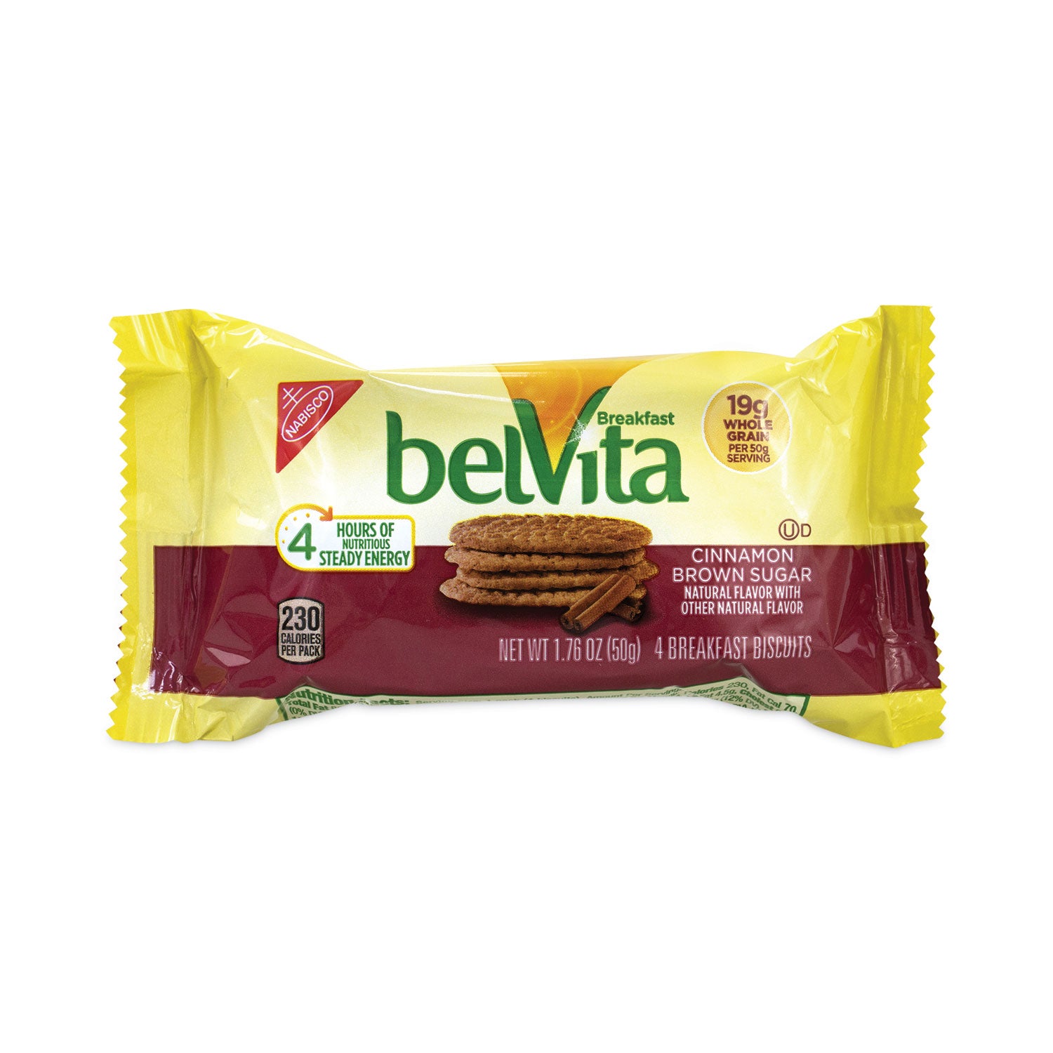 belVita Breakfast Biscuits, Cinnamon Brown Sugar, 1.76 oz Pack, 25 Packs/Carton