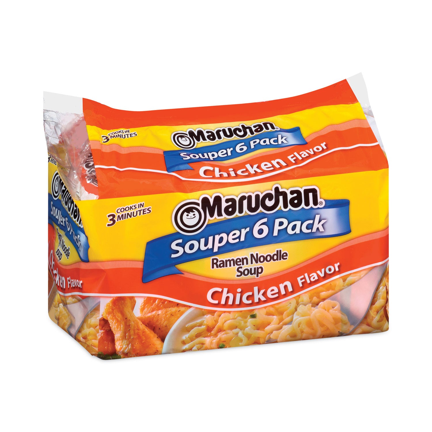 Ramen Noodle Soup Chicken Flavor Souper, 3 oz, 6/Package, 4 Packages/Pack