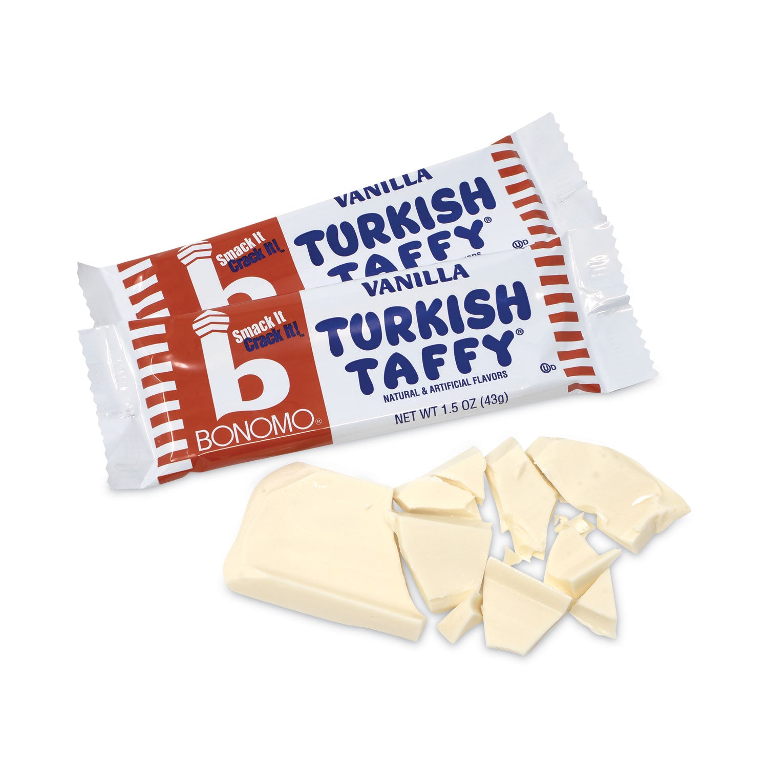 Turkish Taffy, Vanilla, 1.5 oz Bars, 24/Carton