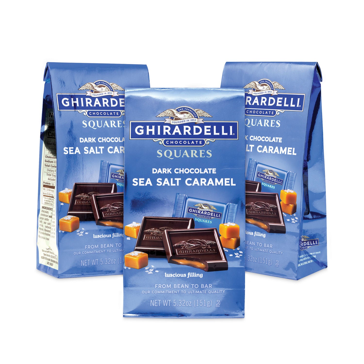 Ghirardelli® Dark and Sea Salt Caramel Chocolate Squares, 5.32 oz Packs, 3 Count