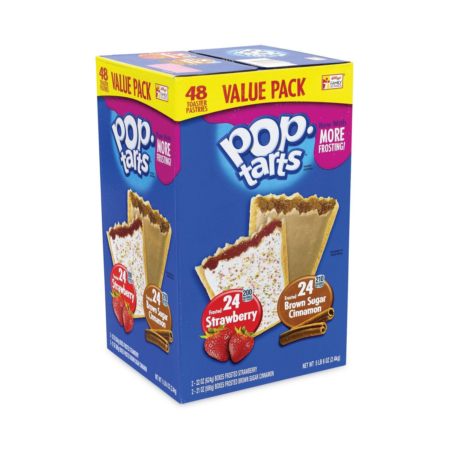 Kellogg's® Pop Tarts, Brown Sugar Cinnamon/Strawberry, 2 Tarts/Pouch, 12 Pouches/Pack, 2 Packs/Carton