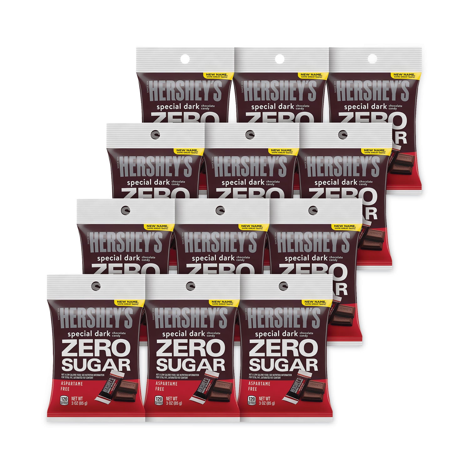 Hershey®'s Miniatures Special Dark Sugar-Free Chocolate, 3 oz Bag, 12 Bags/Carton