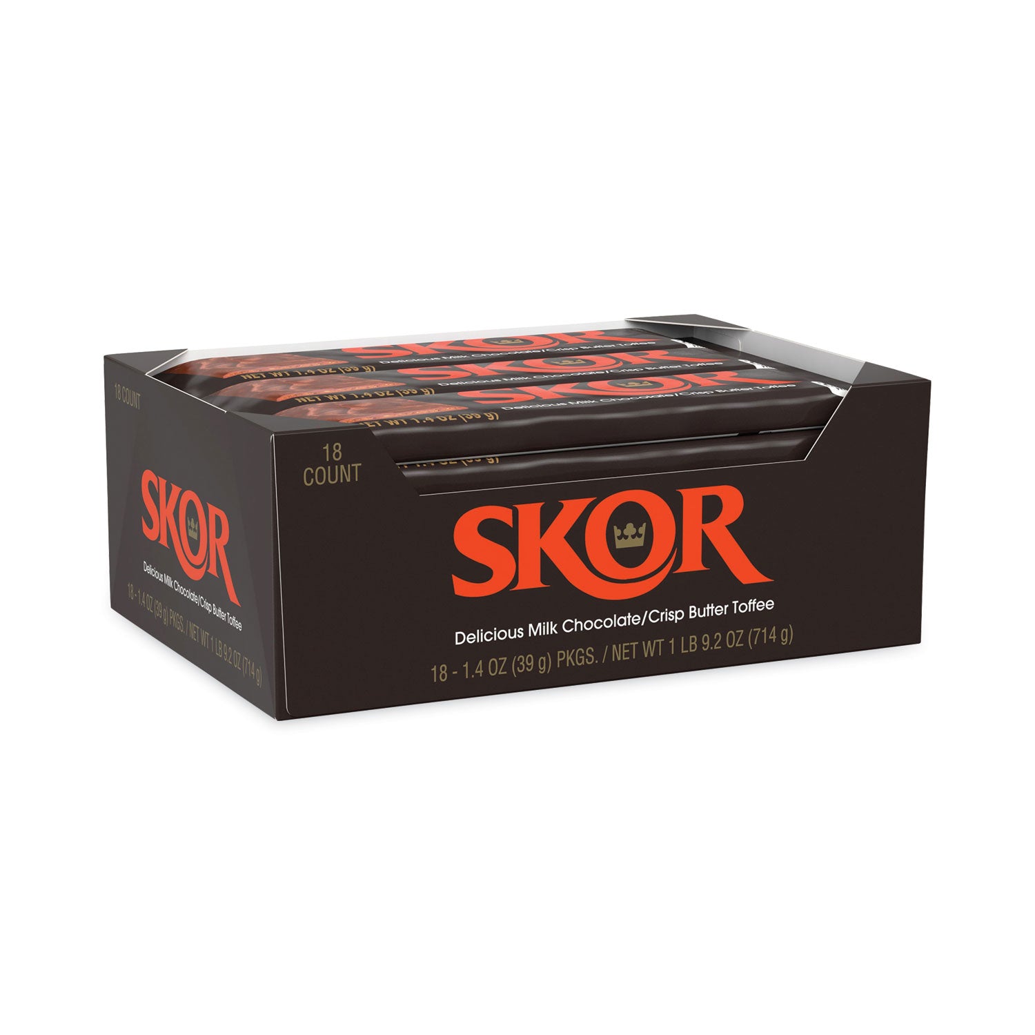 SKOR Candy Bar, 1.4 oz Bar, 18/Carton