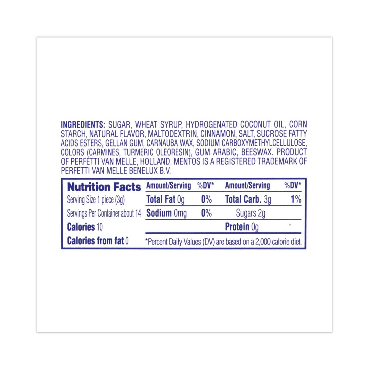 Mentos® Cinnamon Singles Chewy Mints, 1.32 oz, 15 Rolls/Carton