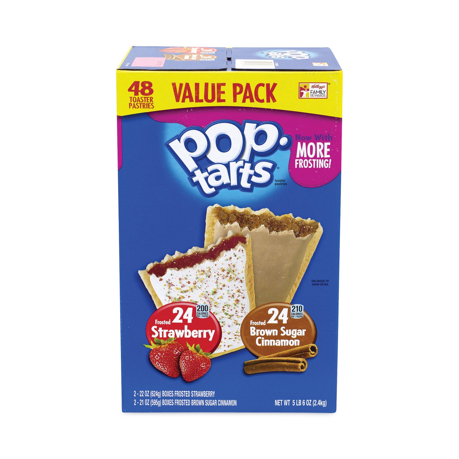 Kellogg's® Pop Tarts, Brown Sugar Cinnamon/Strawberry, 2 Tarts/Pouch, 12 Pouches/Pack, 2 Packs/Carton