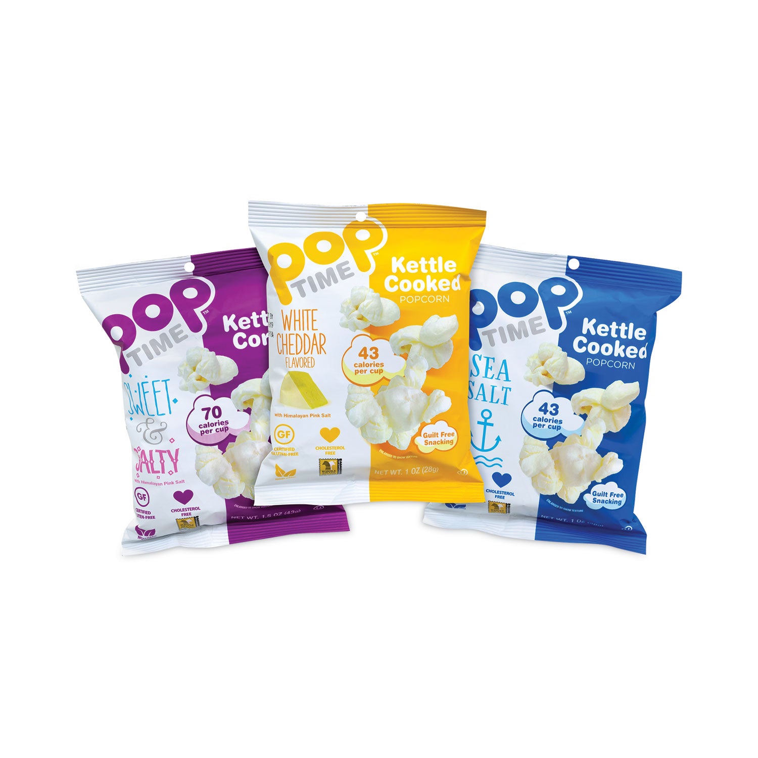 Kettle Cooked Popcorn Variety Pack, Assorted Flavors, 1 oz Bag, 24/Carton