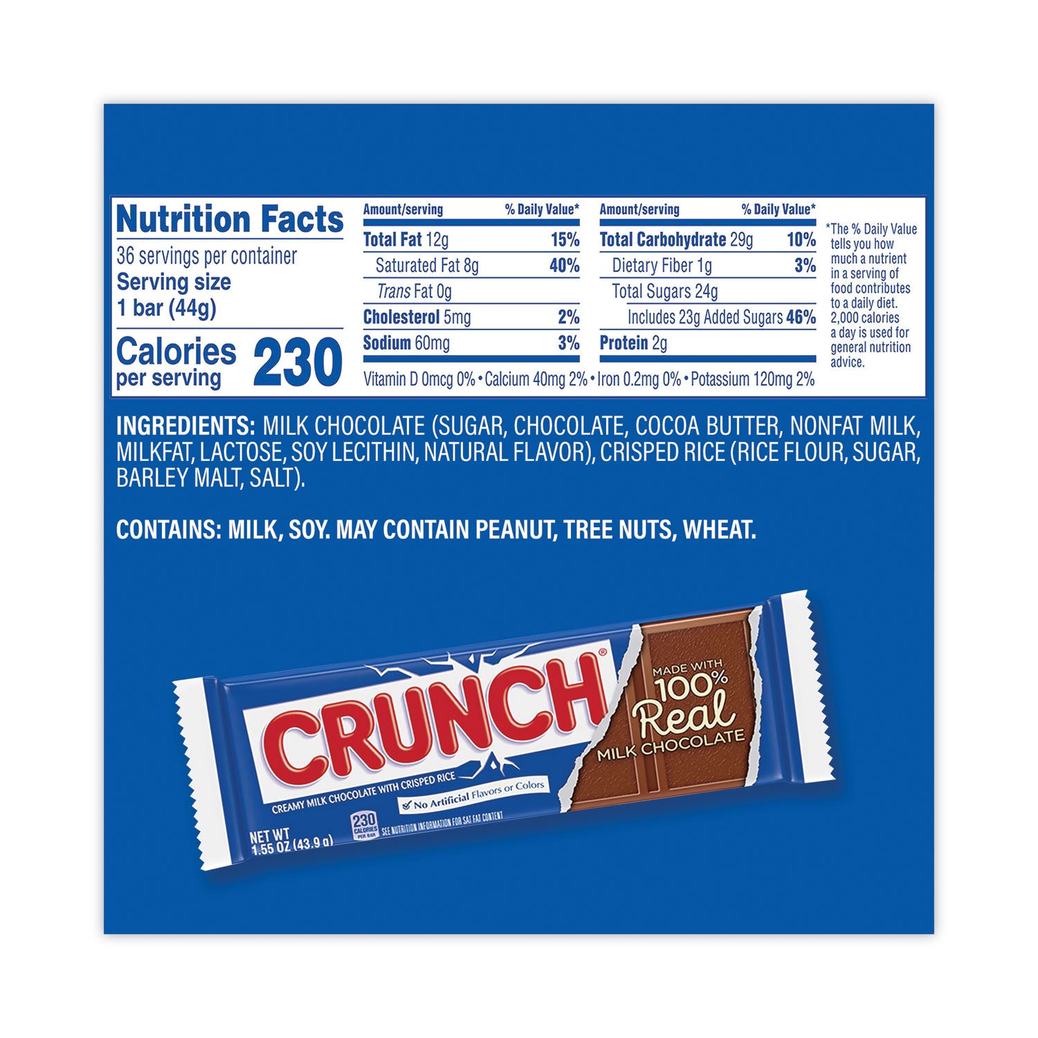 Crunch Bar, Individually Wrapped, 1.55 oz, 36/Carton Nestlé® Flipcost