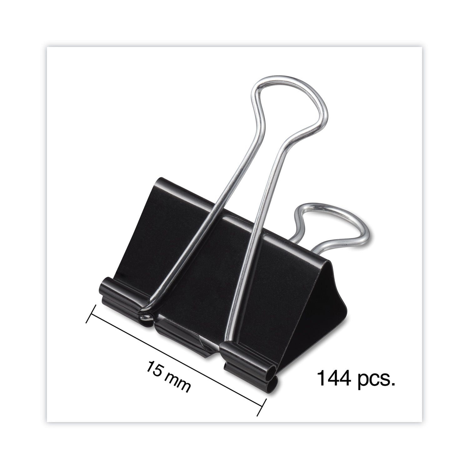 Universal® Binder Clip Zip-Seal Bag Value Pack, Mini, Black/Silver, 144/Pack