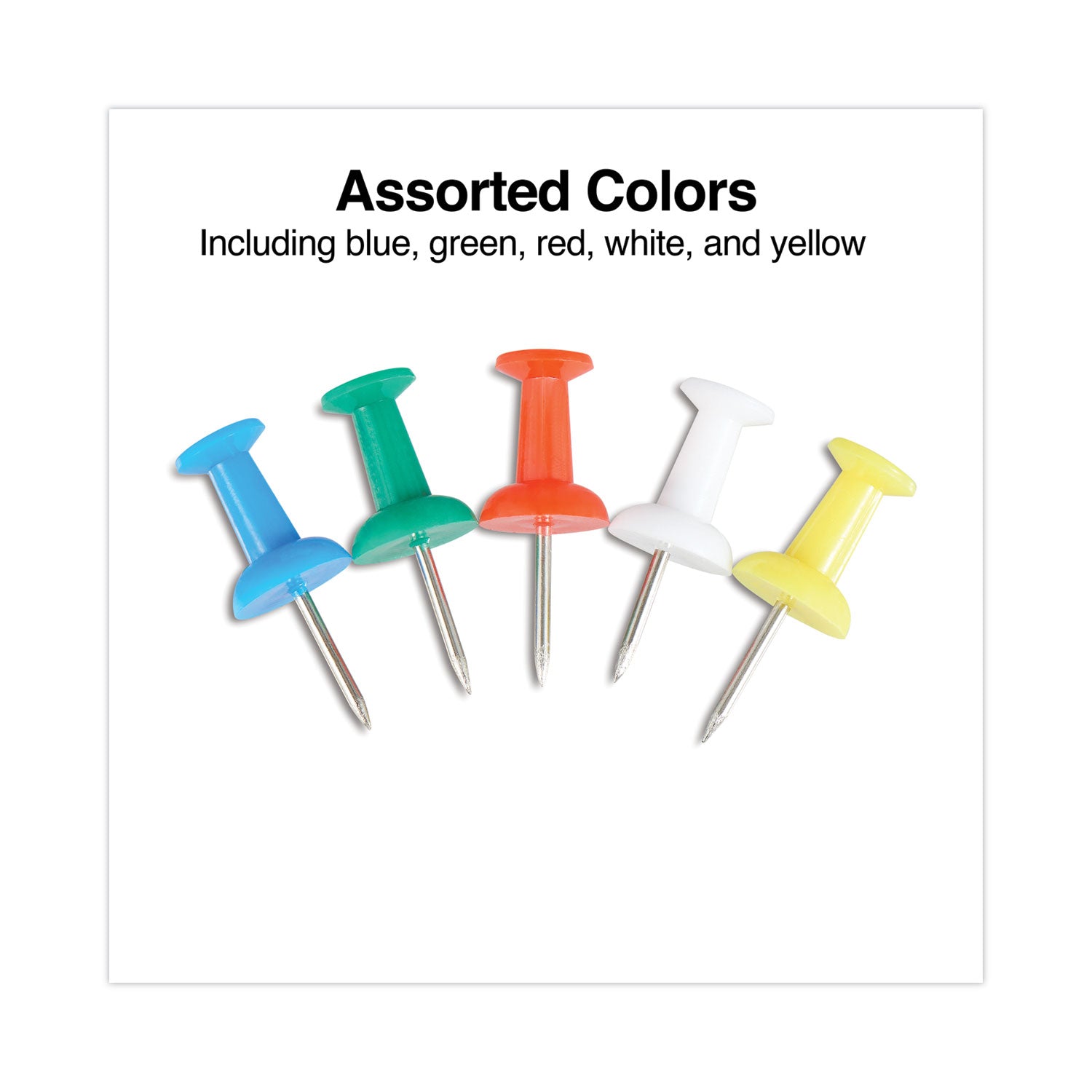 Universal® Colored Push Pins, Plastic, Assorted, 0.38", 400/Pack