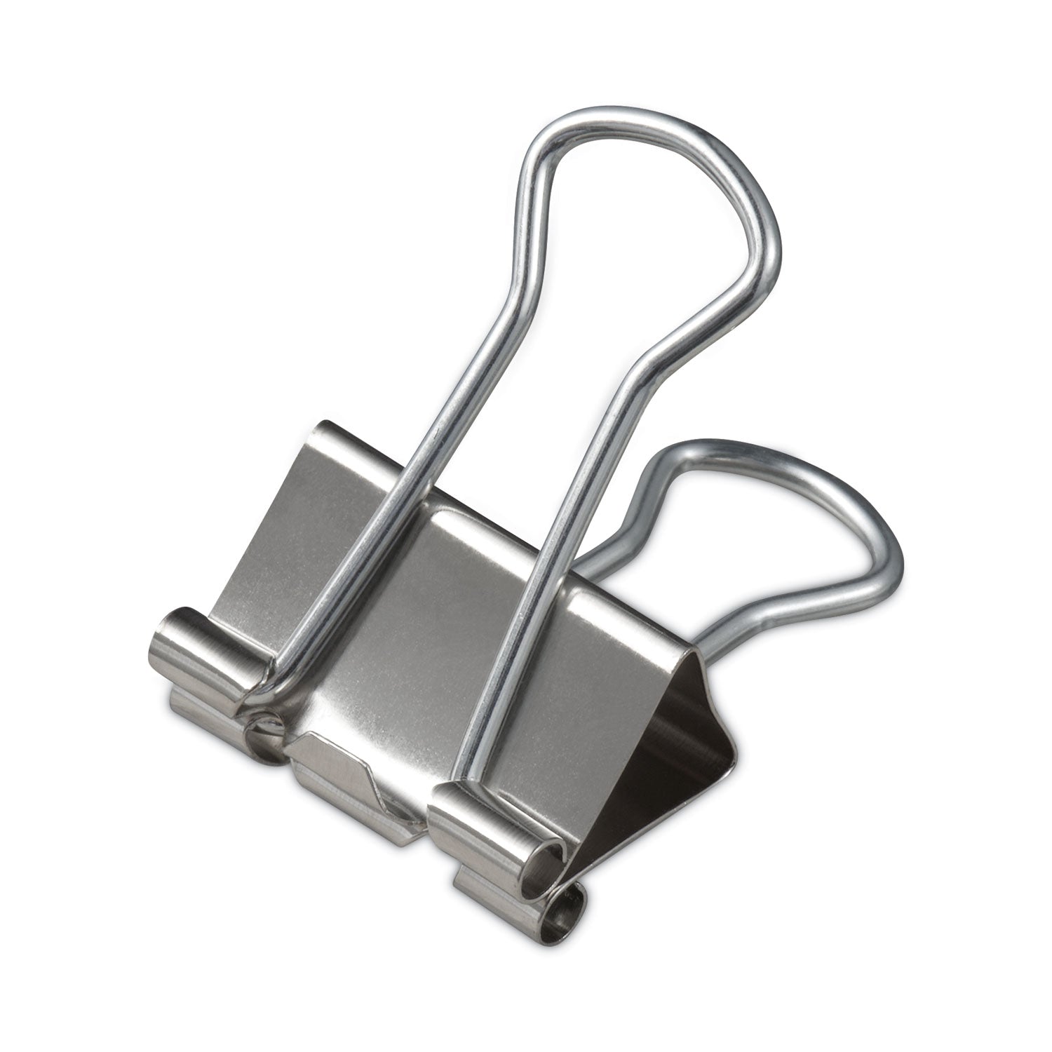 Binder Clips with Storage Tub, Small, Silver, 40/Pack