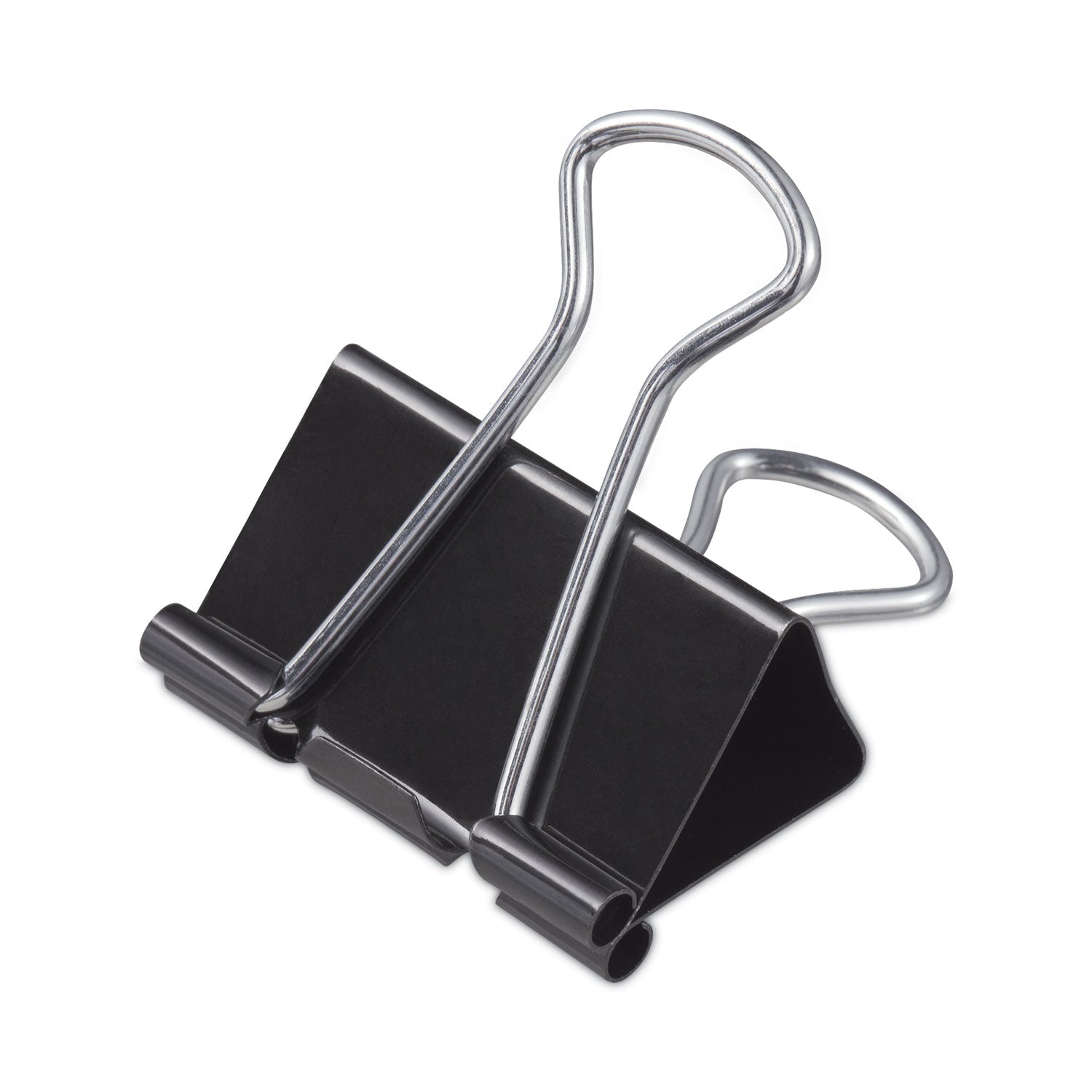 Binder Clips with Storage Tub, Medium, Black/Silver, 24/Pack