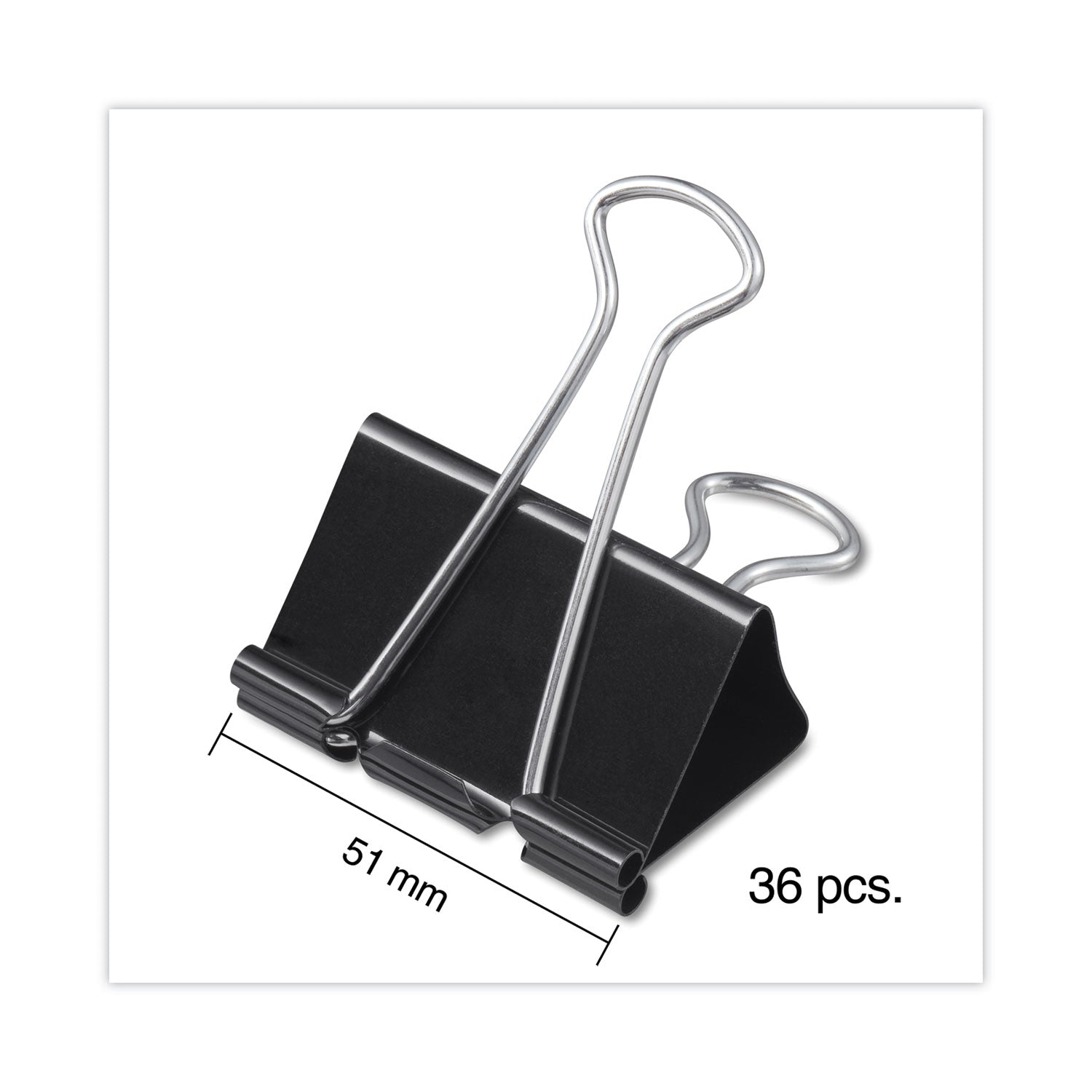 Universal® Binder Clip Zip-Seal Bag Value Pack, Large, Black/Silver, 36/Pack