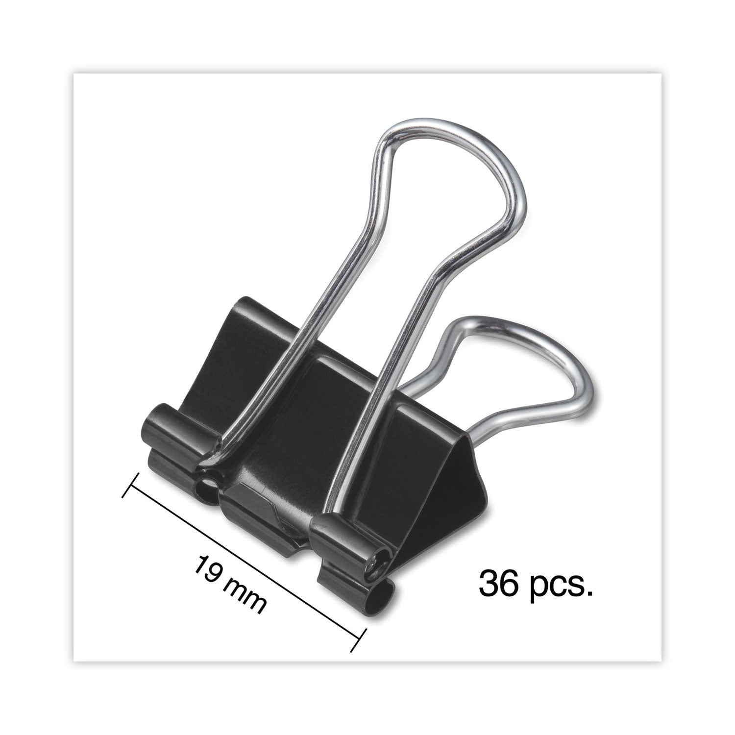 Universal® Binder Clips Value Pack, Small, Black/Silver, 36/Box