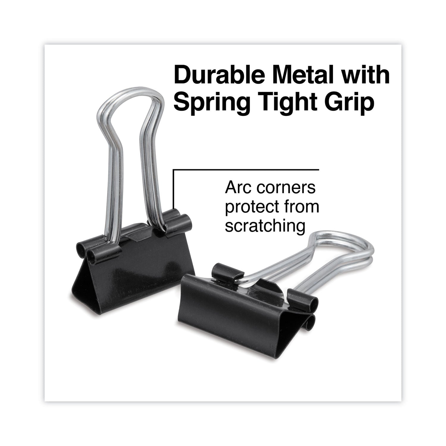 Universal® Binder Clips Value Pack, Small, Black/Silver, 36/Box