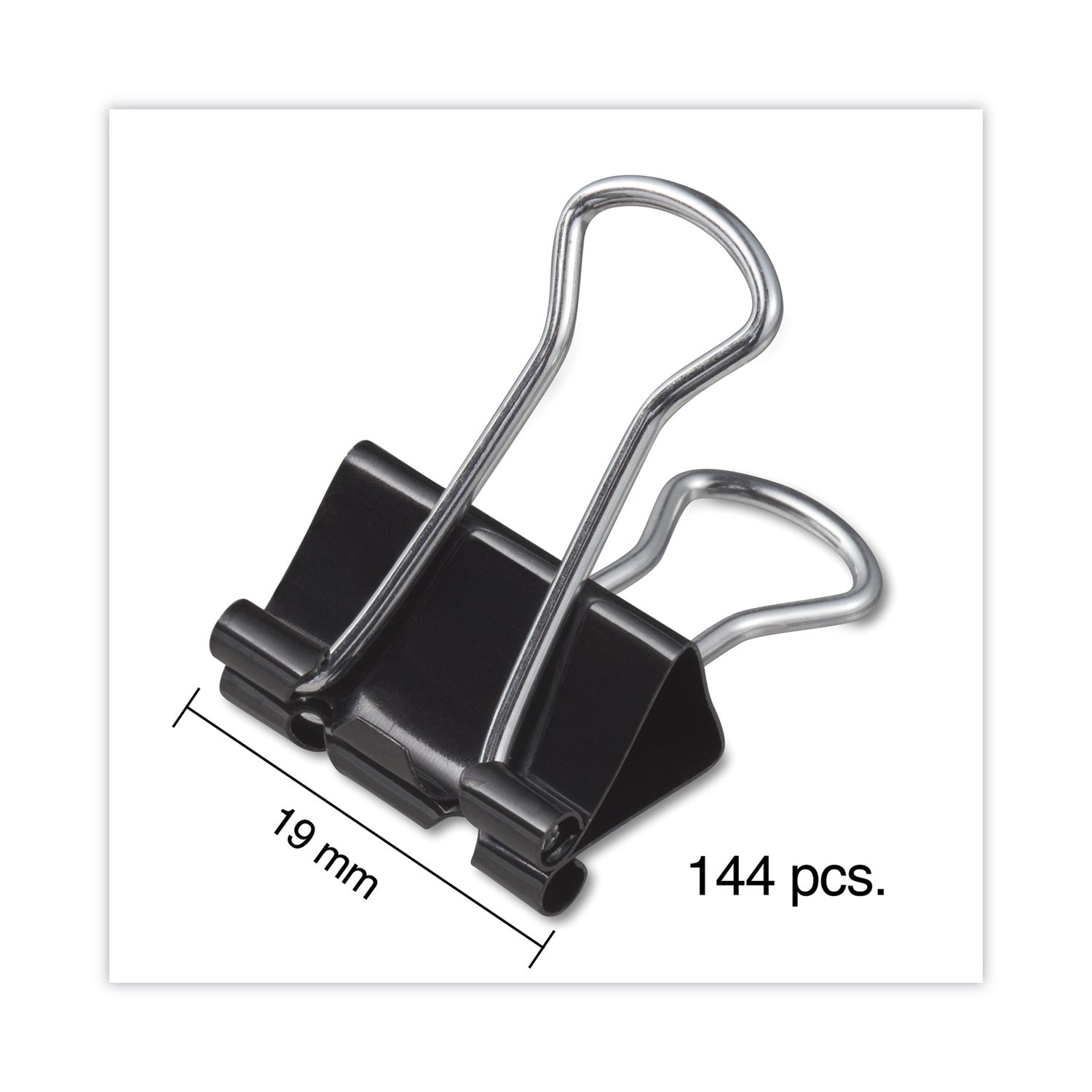 Universal® Binder Clip Zip-Seal Bag Value Pack, Small, Black/Silver, 144/Pack