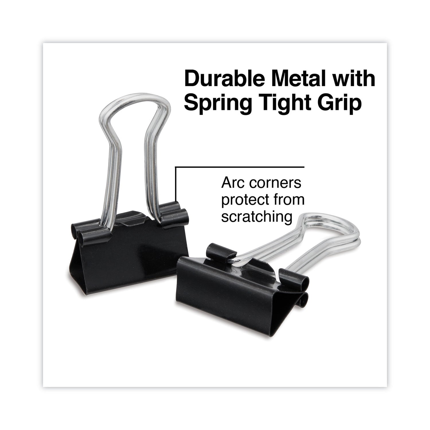 Universal® Binder Clips, Small, Black/Silver, 12/Box