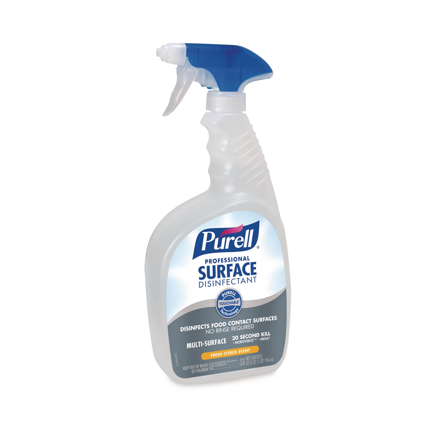 PURELL® Professional Surface Disinfectant, Fresh Citrus, 32 oz Spray Bottle, 6/Carton