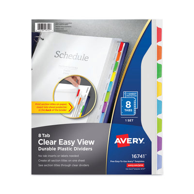 Clear Easy View Plastic Dividers with Multicolored Tabs and Sheet Protector, 8-Tab, 11 x 8.5, Clear, 1 Set Flipcost Flipcost