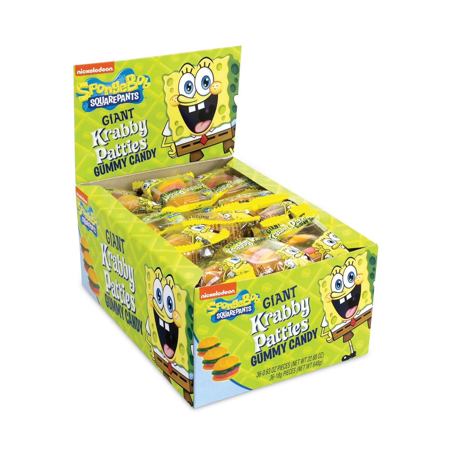 SpongeBob Squarepants Giant Krabby Patties Gummy Candy, 0.63 oz Pack, 36/Carton Nickelodeon™ Flipcost