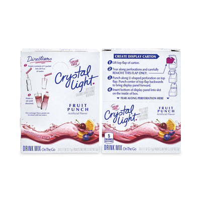 Crystal Light® On-The-Go Sugar-Free Drink Mix, Fruit Punch, 0.11 oz Single-Serving Tubes, 30/Box, 2 Boxes/Carton, Ships in 1-3 Business Days - Flipcost