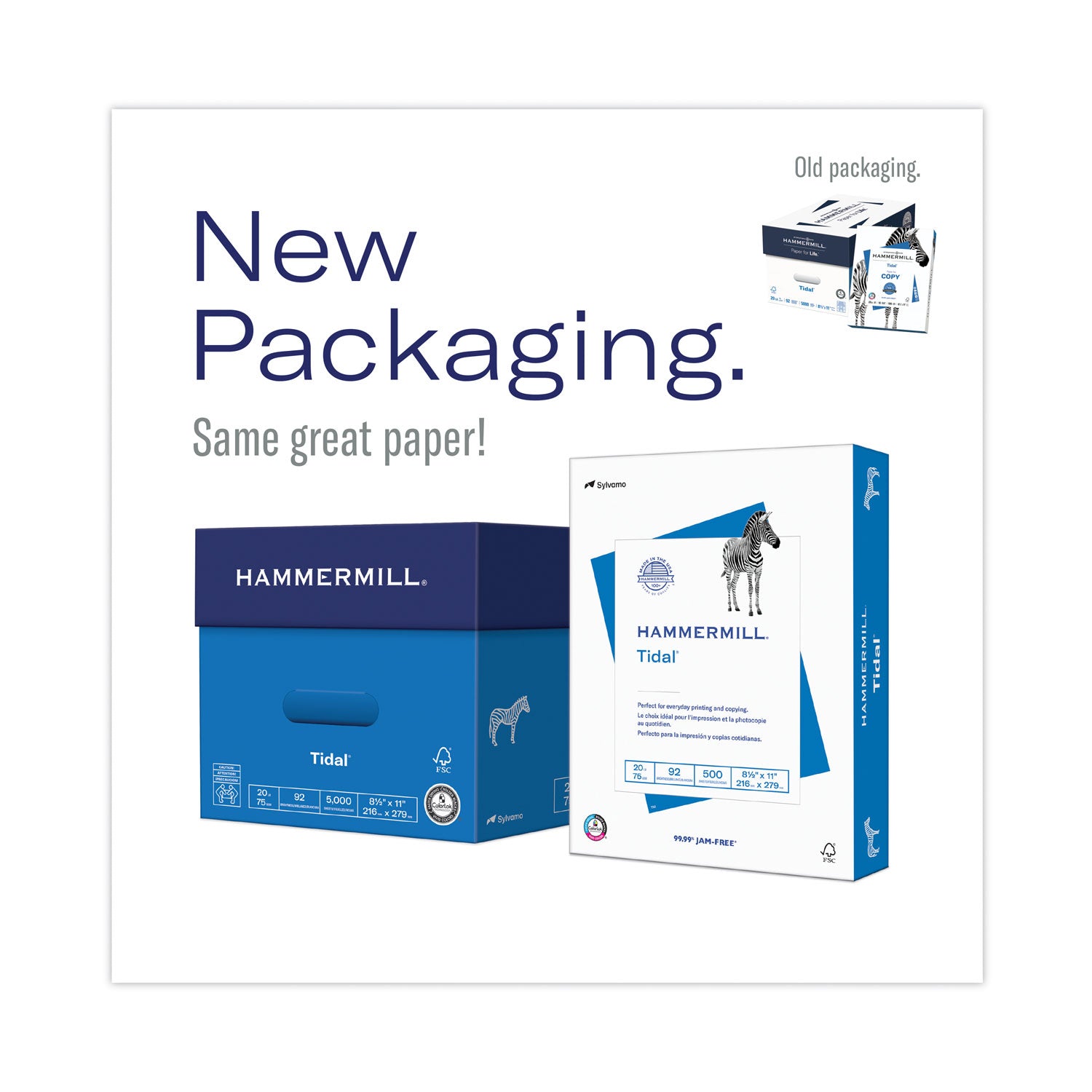 Hammermill® Tidal Print Paper, 92 Bright, 20 lb Bond Weight, 8.5 x 11, White, 500 Sheets/Ream, 10 Reams/Carton