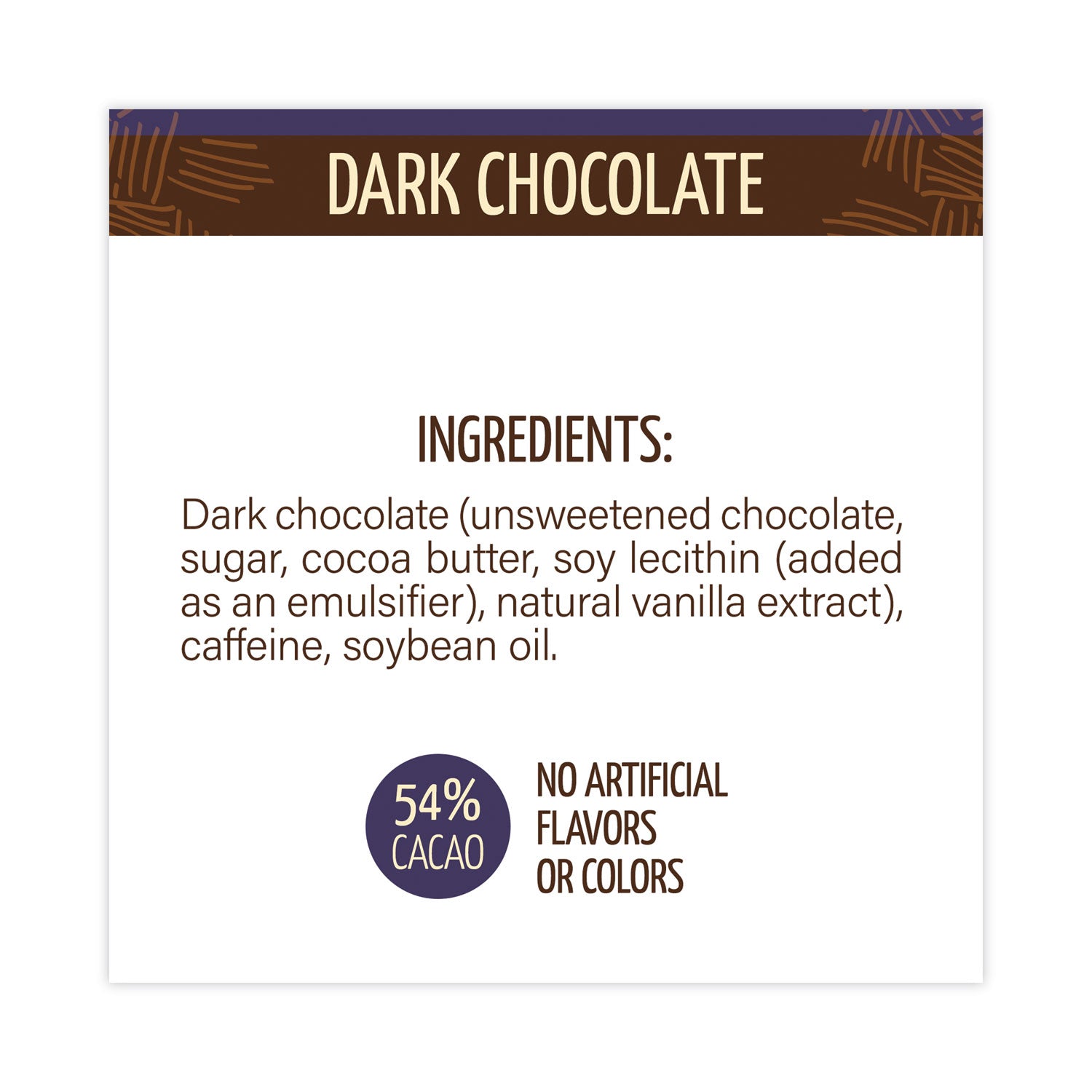 Caffeinated Dark Chocolate Bites, 0.47 oz Bars, 50 Bars/Carton Awake Flipcost