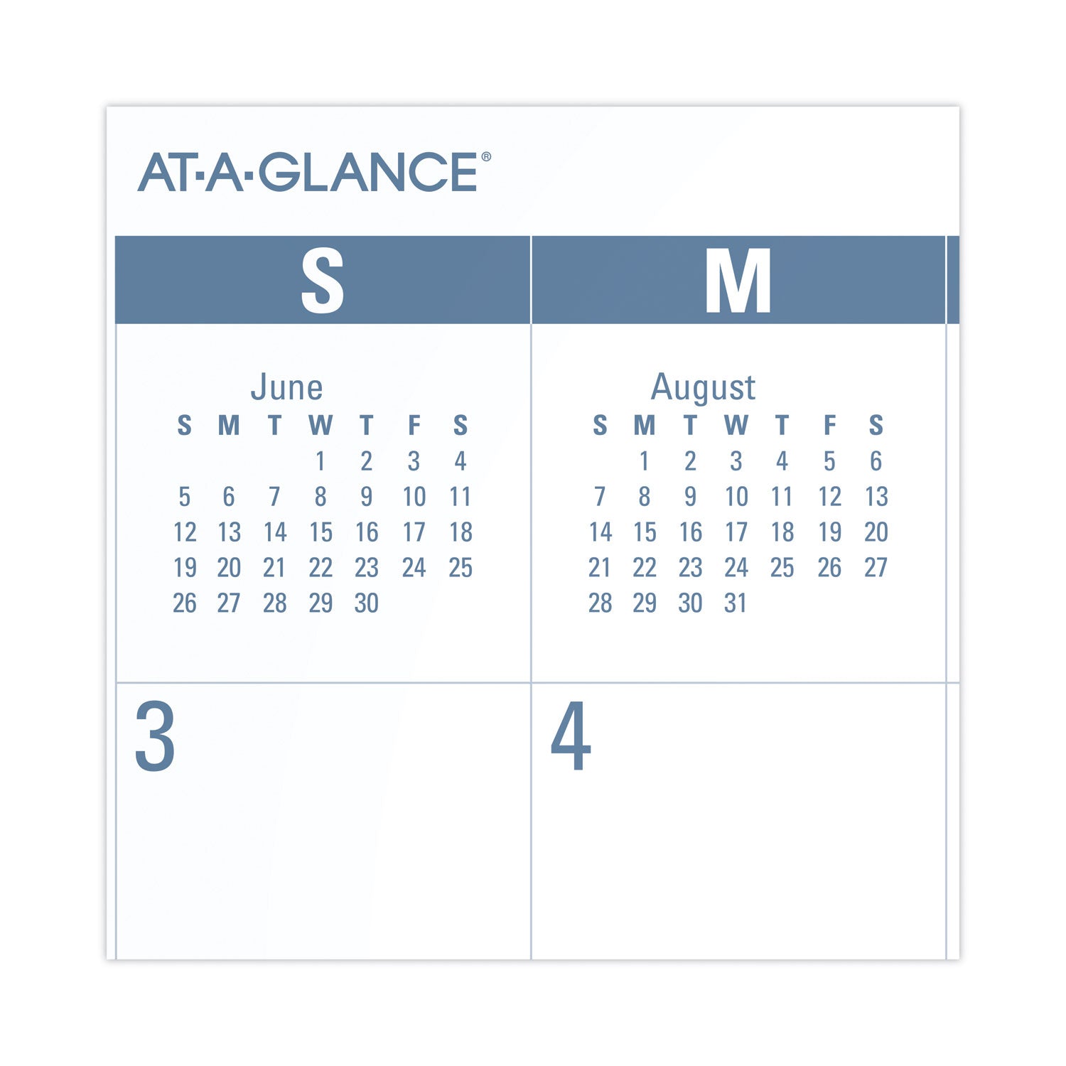 AT-A-GLANCE® Academic Large Print Desk Pad, 21.75 x 17, White/Blue Sheets, 12 Month (July to June): 2024 to 2025