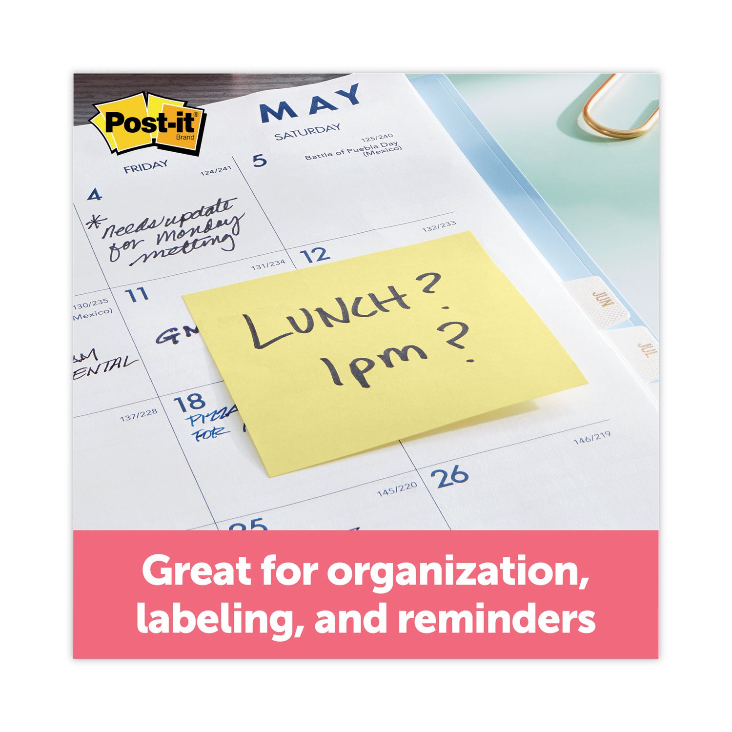 Post-it® Notes Original Pads in Canary Yellow, 3" x 3", 100 Sheets/Pad