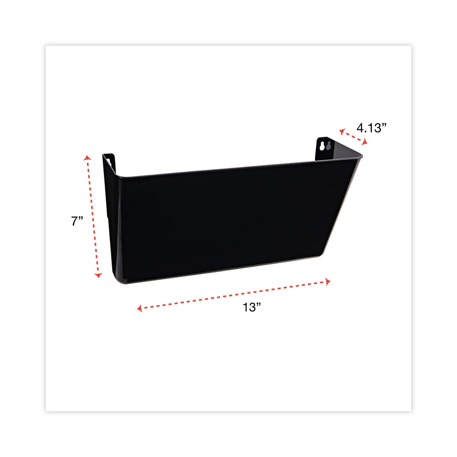 Universal® Wall File Pockets, Plastic, Letter Size, 13" x 4.13" x 7", Black