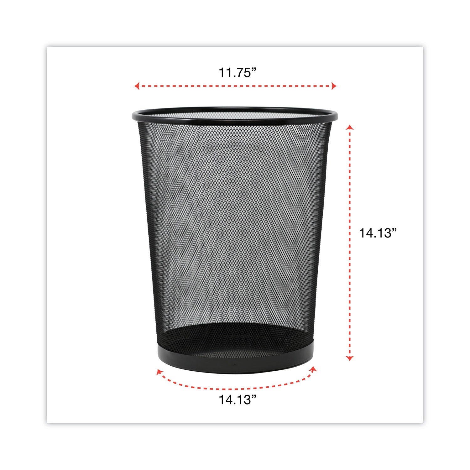 Universal® Mesh Wastebasket, 18 qt, Steel Mesh, Black