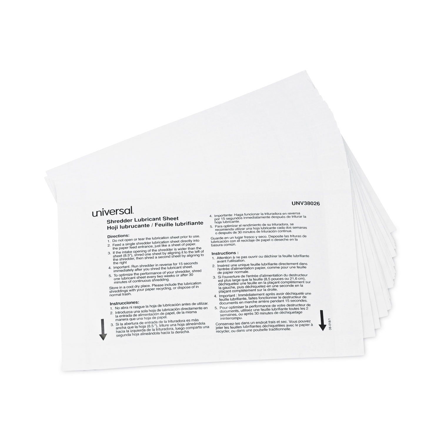 Shredder Lubricant Sheets, 8.4 x 5.9, 24 Sheets/Pack