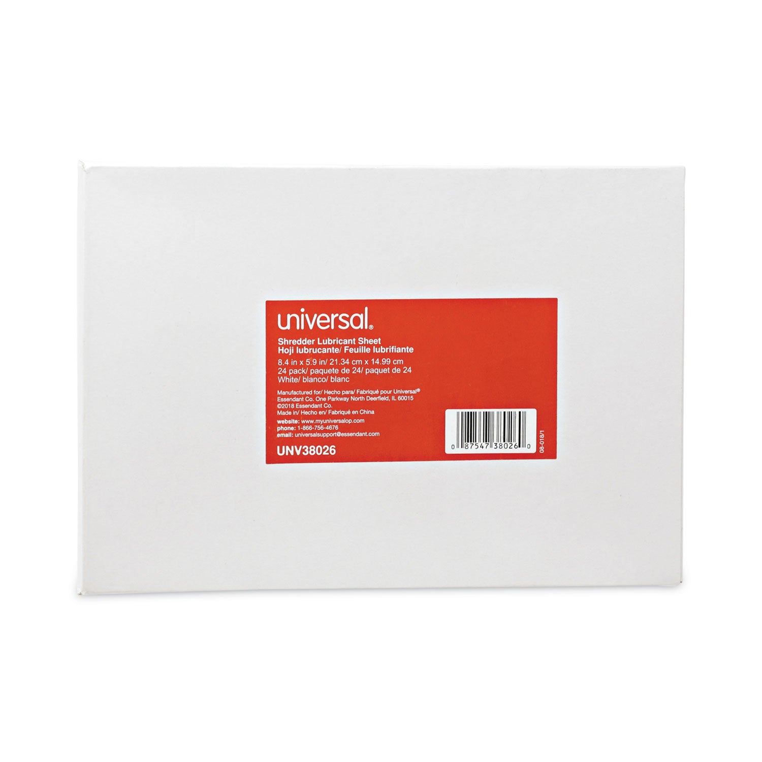 Universal® Shredder Lubricant Sheets, 8.4 x 5.9, 24 Sheets/Pack