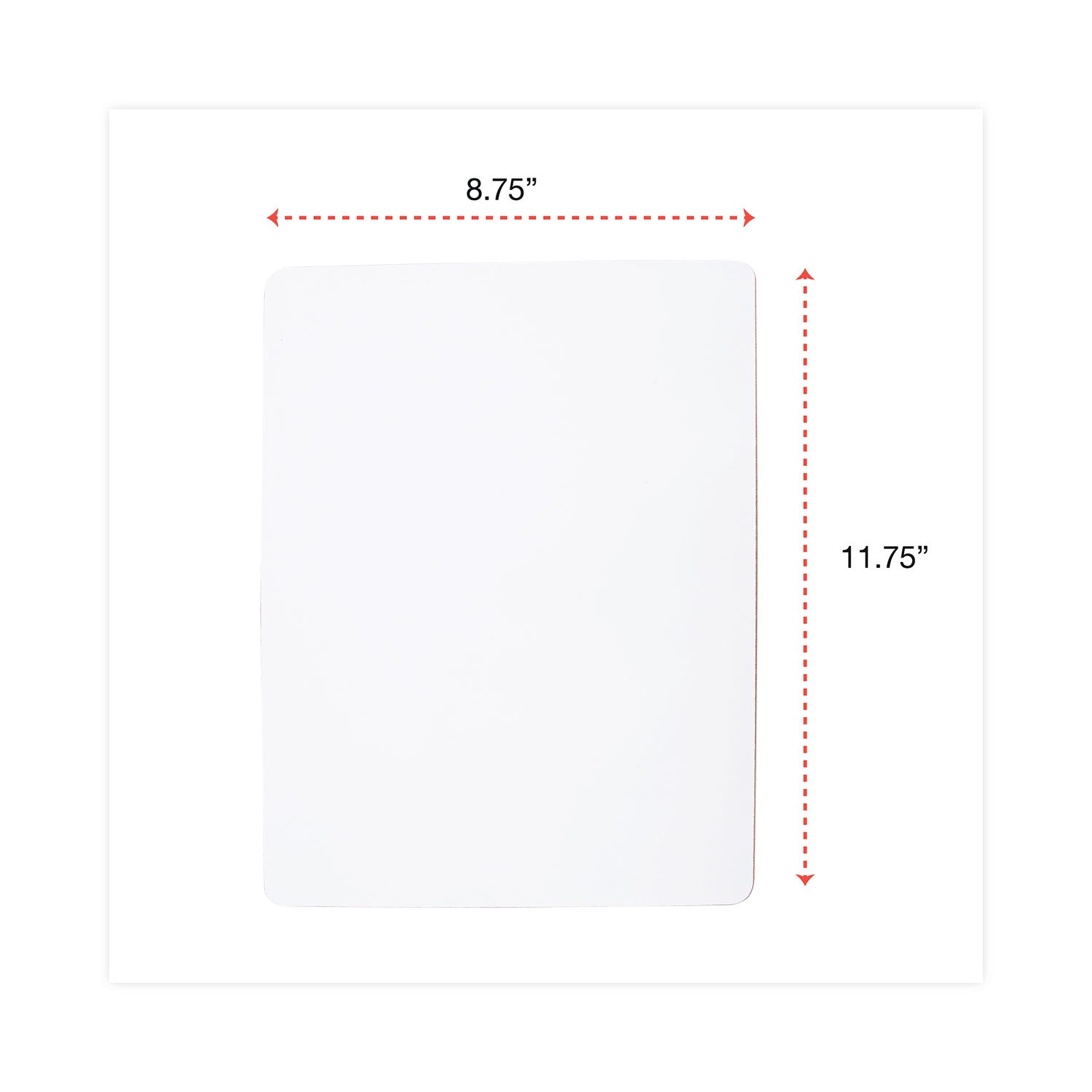 Universal® Lap/Learning Dry-Erase Board, Unruled, 11.75 x 8.75, White Surface, 6/Pack