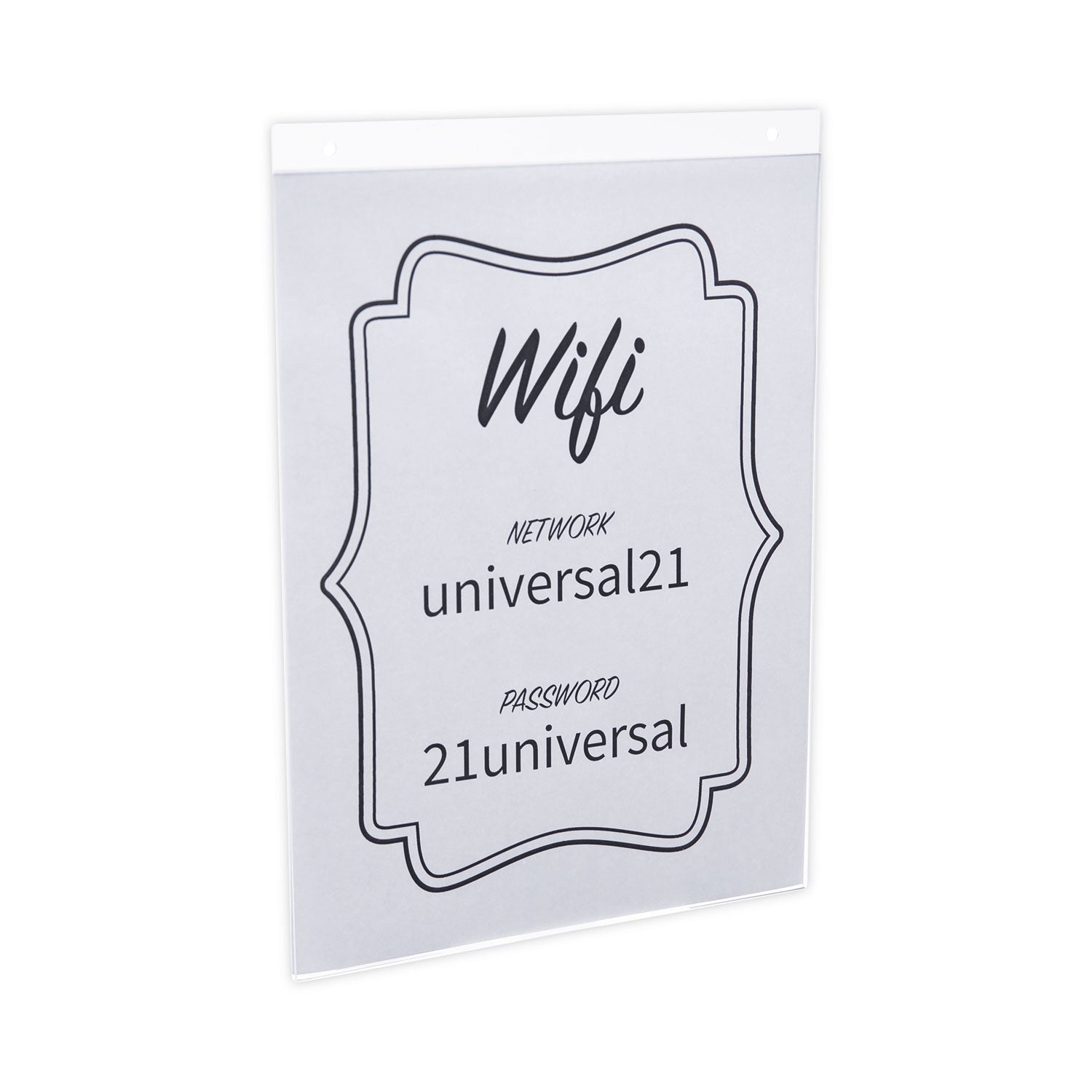 Universal® Wall Mount Sign Holder, 8.5 x 11, Vertical, Clear