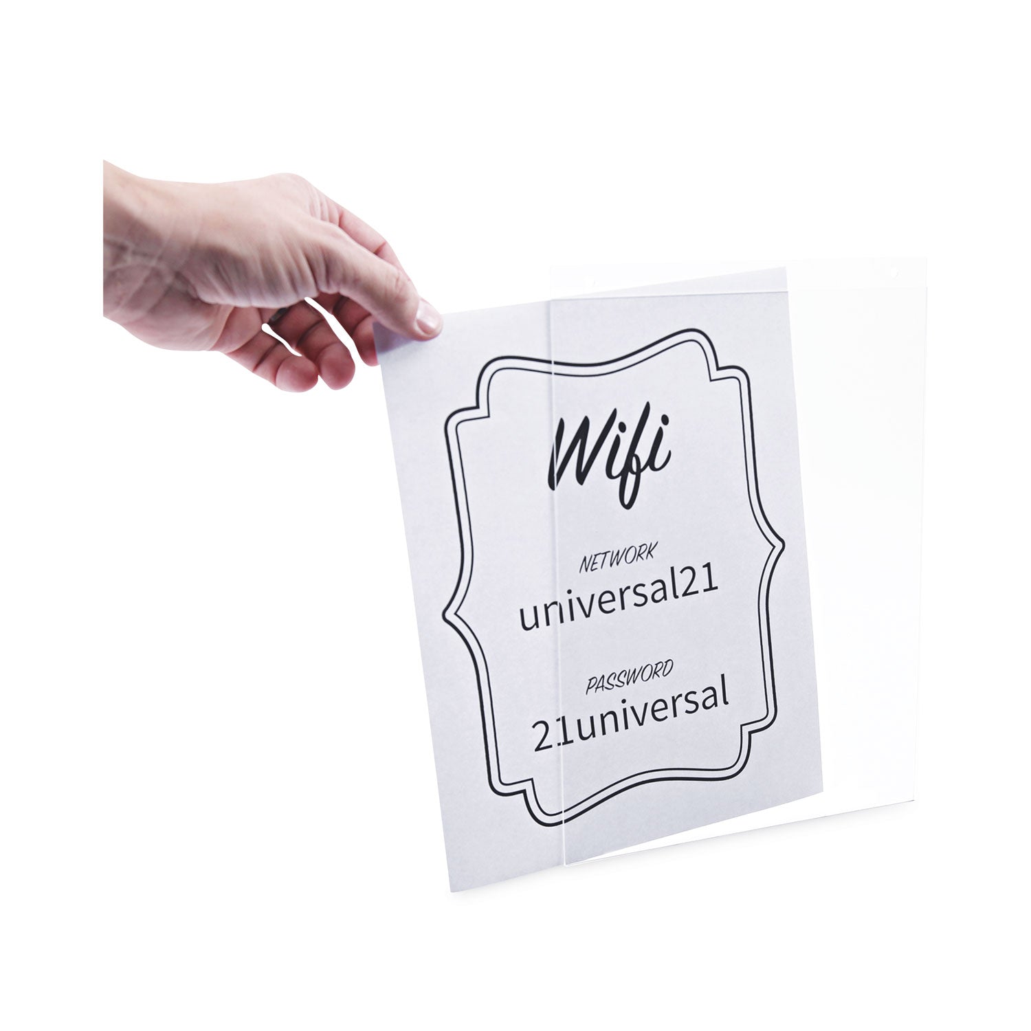 Universal® Wall Mount Sign Holder, 8.5 x 11, Vertical, Clear